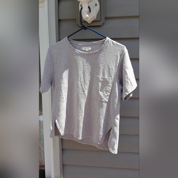 Madewell  Textured Light Gray XS Tee - Picture 3 of 4